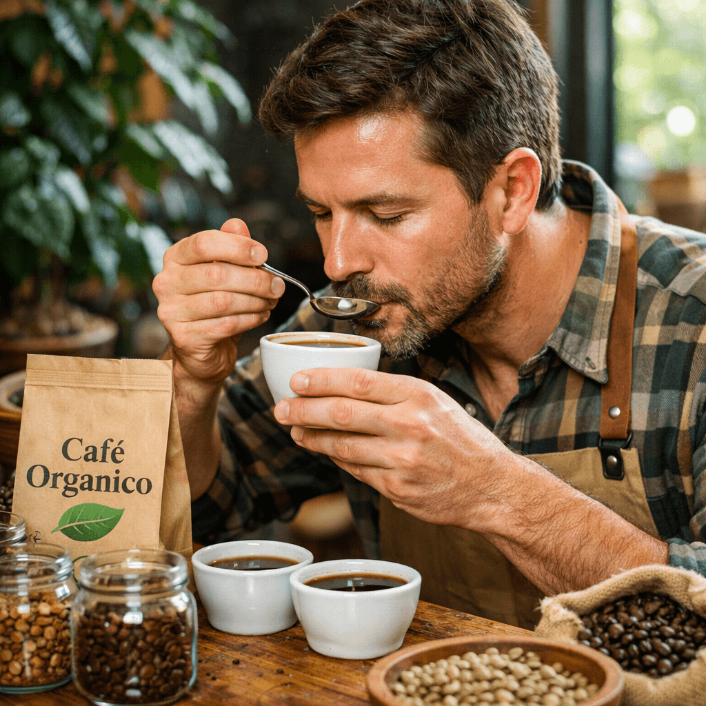 Comprador avaliando produtos